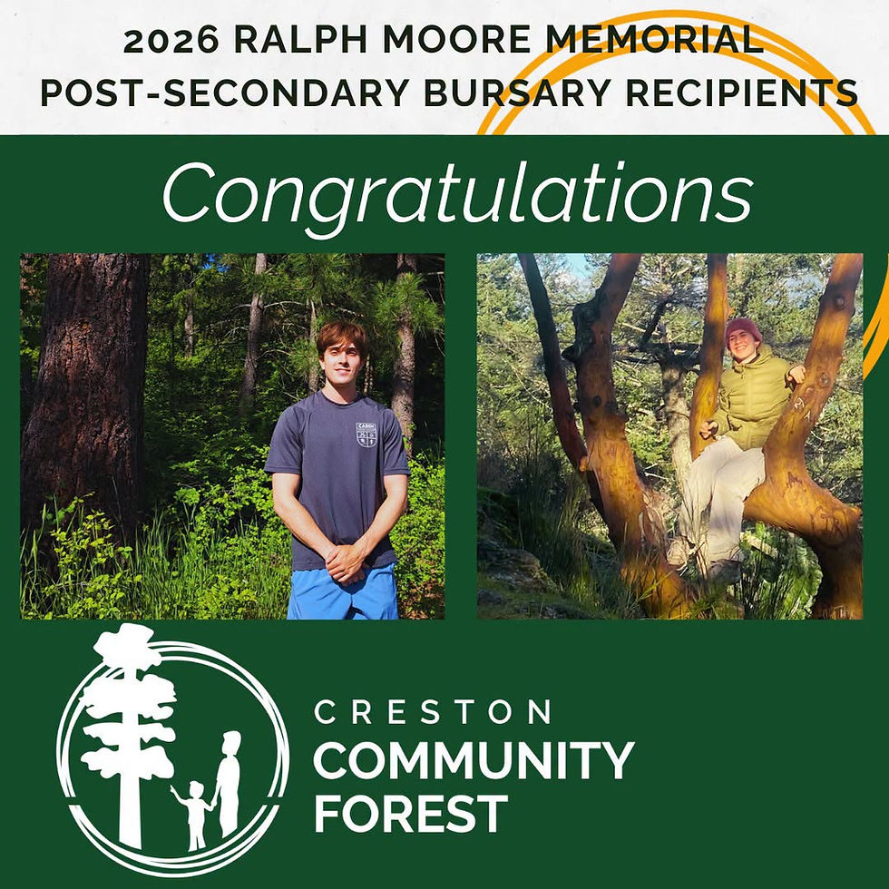 Creston Community Forest Ralph Moore Memorial Post-Secondary Bursary Recipients