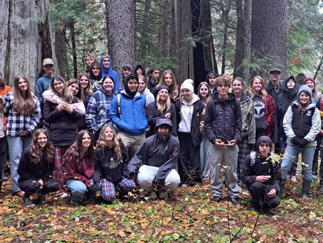 Kootenay River Secondary School students and their Grade 10 & 11 science teacher, Erich Meyer, for a field day of learning and exploration on October 27th, 2025.