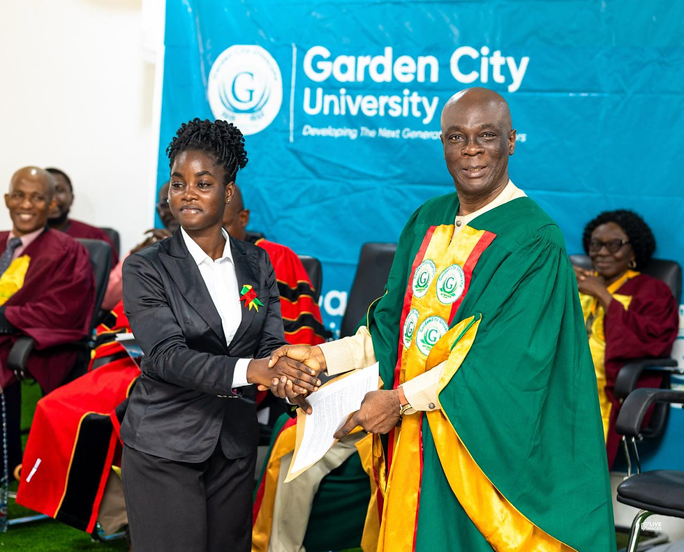 Right: Professor Eric Kwasi Ofori - Vice-Chancellor of Garden City University