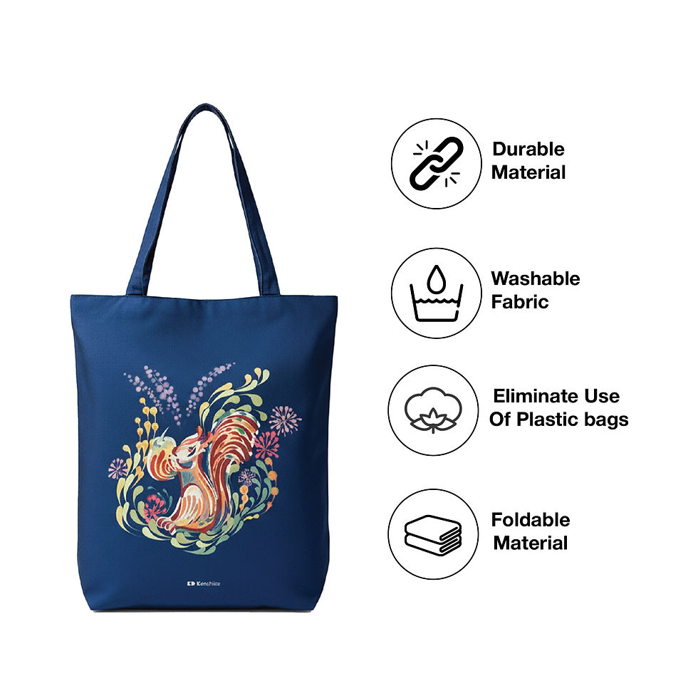 Thumbnail: Squirell Blue,  Kanchize Tote Bag