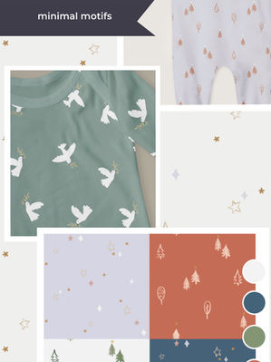 Boho minimal soft Christmas prints for baby brands