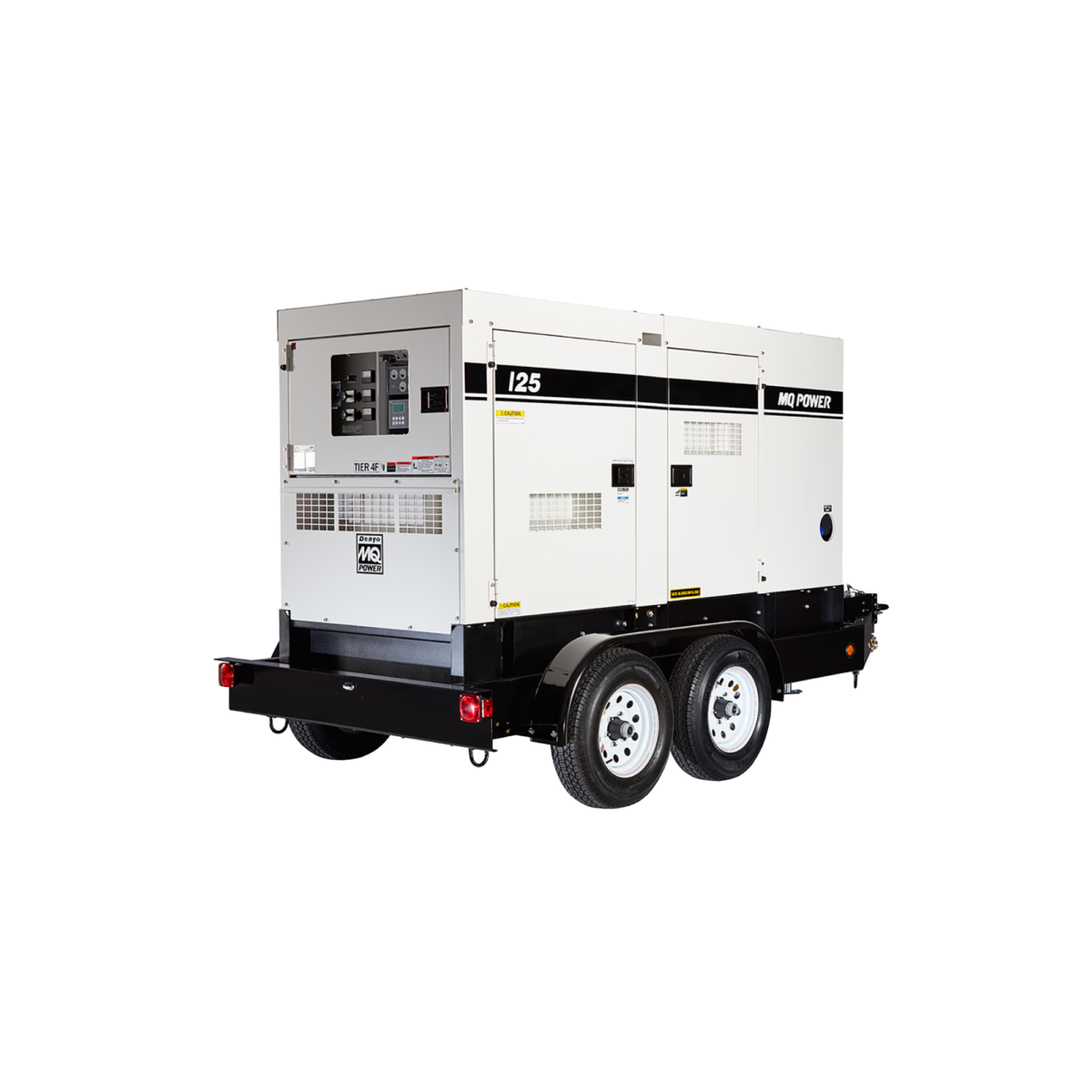 Technician in uniform inspecting large industrial generator machine outdoors.