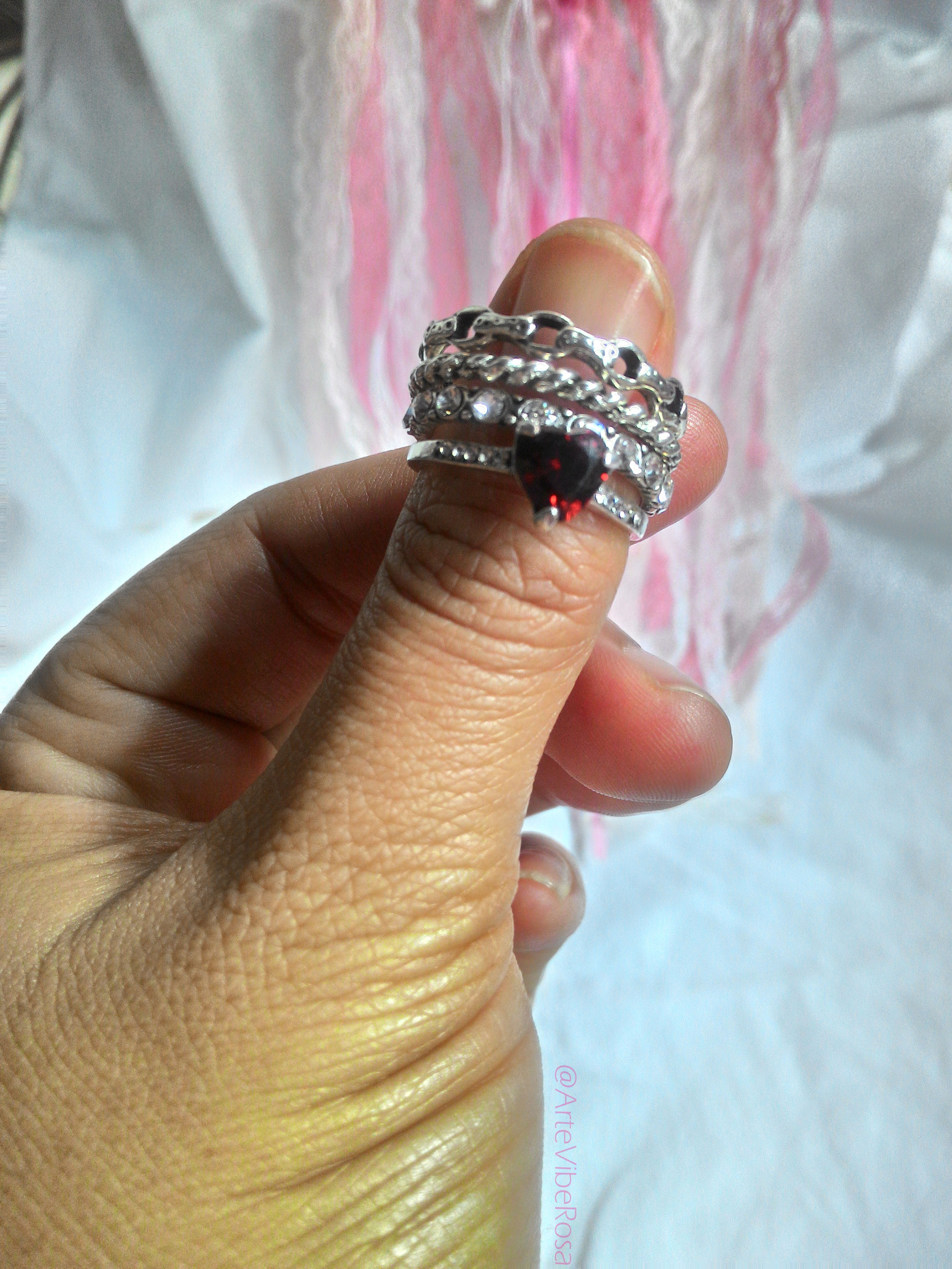 Conjunto de Anéis Coração