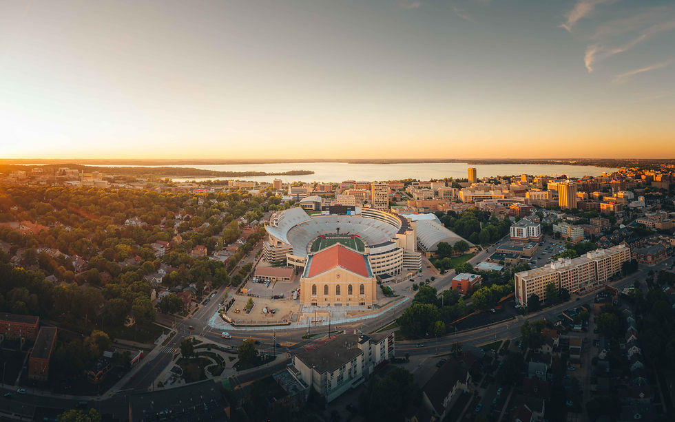 Camp Randall and Lake Mendota