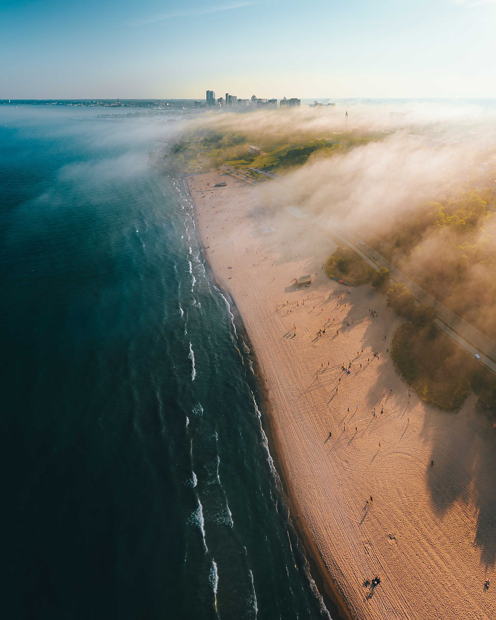 Fog Over Bradford Beach in Milwaukee