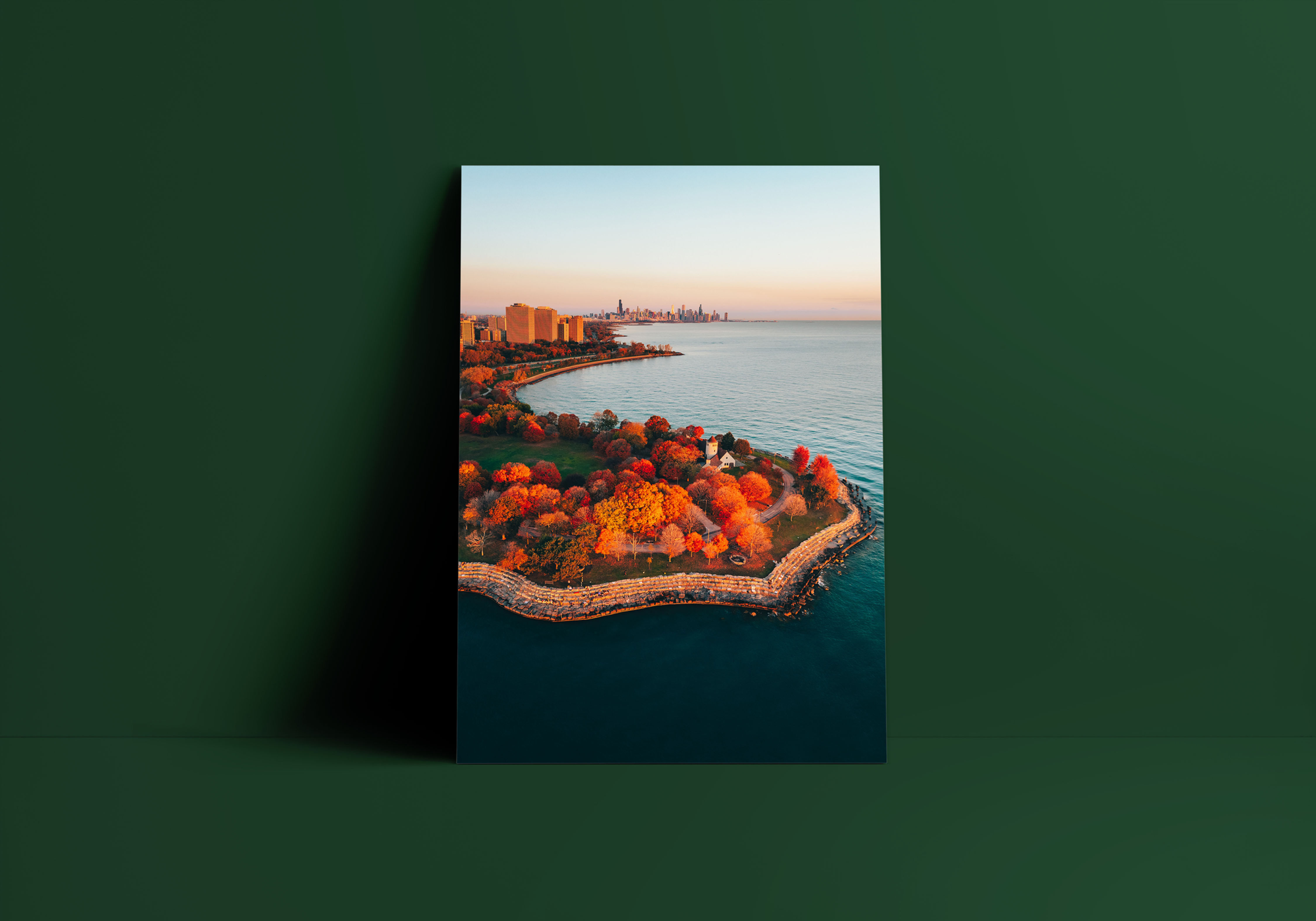 Fall Colors at Promontory Point and the Chicago Skyline