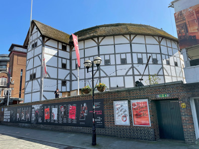 Shakespeare's Globe Theatre London England UK City street photography southbank queens walk Thames River walking tour