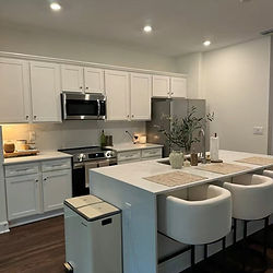 Clean modern kitchen for vacation rental turnover