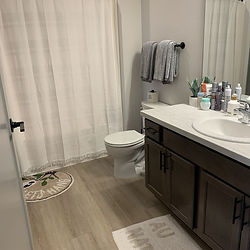 Clean bathroom after maintenance cleaning service.