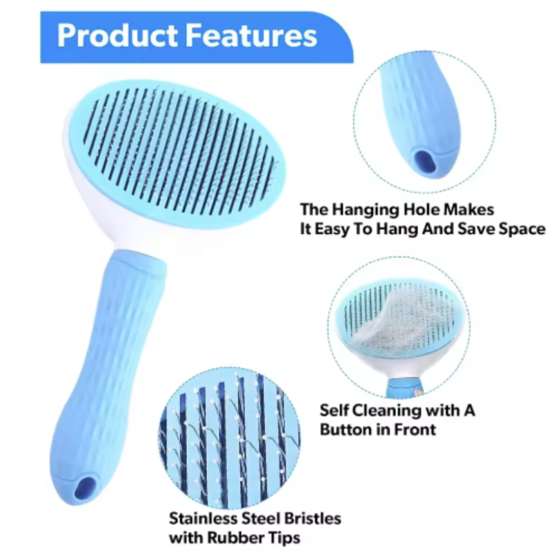 Thumbnail: Pet Dog Brush Cat Comb Self Cleaning Pet Hair Remover Brush For Dogs Cats Groomi