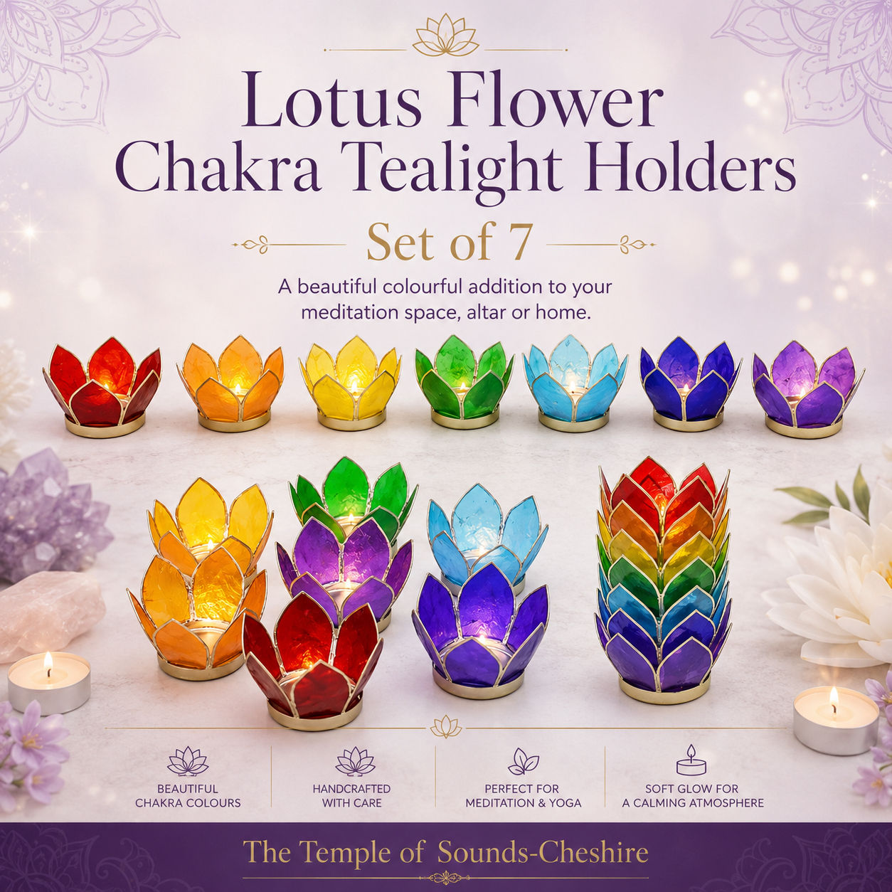 Chakra Lotus Tea light Holders