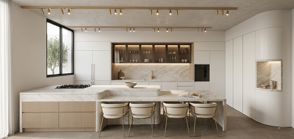 luxtury modern kitchen with taj mahal marbel