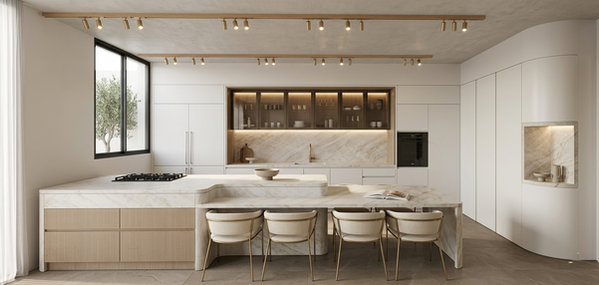luxtury modern kitchen with taj mahal marbel.png