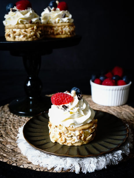 Suikervrij Sesam-Hazelnoot gebakje