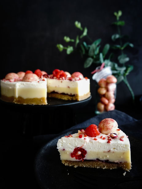 Keto Witte chocolade Frambozen taart