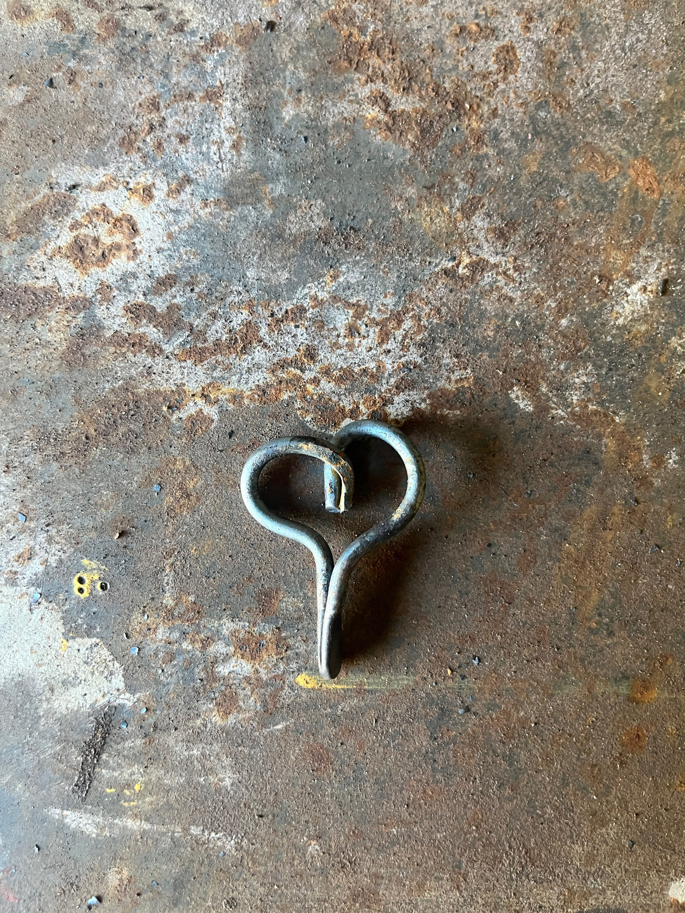 Hand forged heart keychain