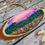 Thumbnail: Hand-Painted Wood Slice Ornament – Wildflower Meadow & Mountain Sunset Art