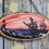 Thumbnail: Miniature Wood Slice Landscape Painting | Sunset Over Rocky Shoreline