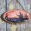 Thumbnail: Miniature Wood Slice Landscape Painting | Sunset Over Rocky Shoreline