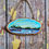 Thumbnail: Miniature Wood Slice Seascape Painting | Rocky Shoreline & Bright Sky