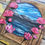 Thumbnail: Moonlit Fjord in Bloom – Hand-Painted Wood Art | Coastal Landscape Painting