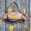 Thumbnail: Miniature Wood Slice Seascape Painting | Rocky Shoreline & Golden Sunset
