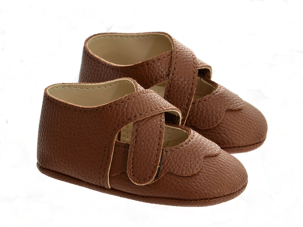 FreeSure 232723 Kahverengi Kız Bebek Ayak Anatomisine Uygun Kaymaz Ayakkabı