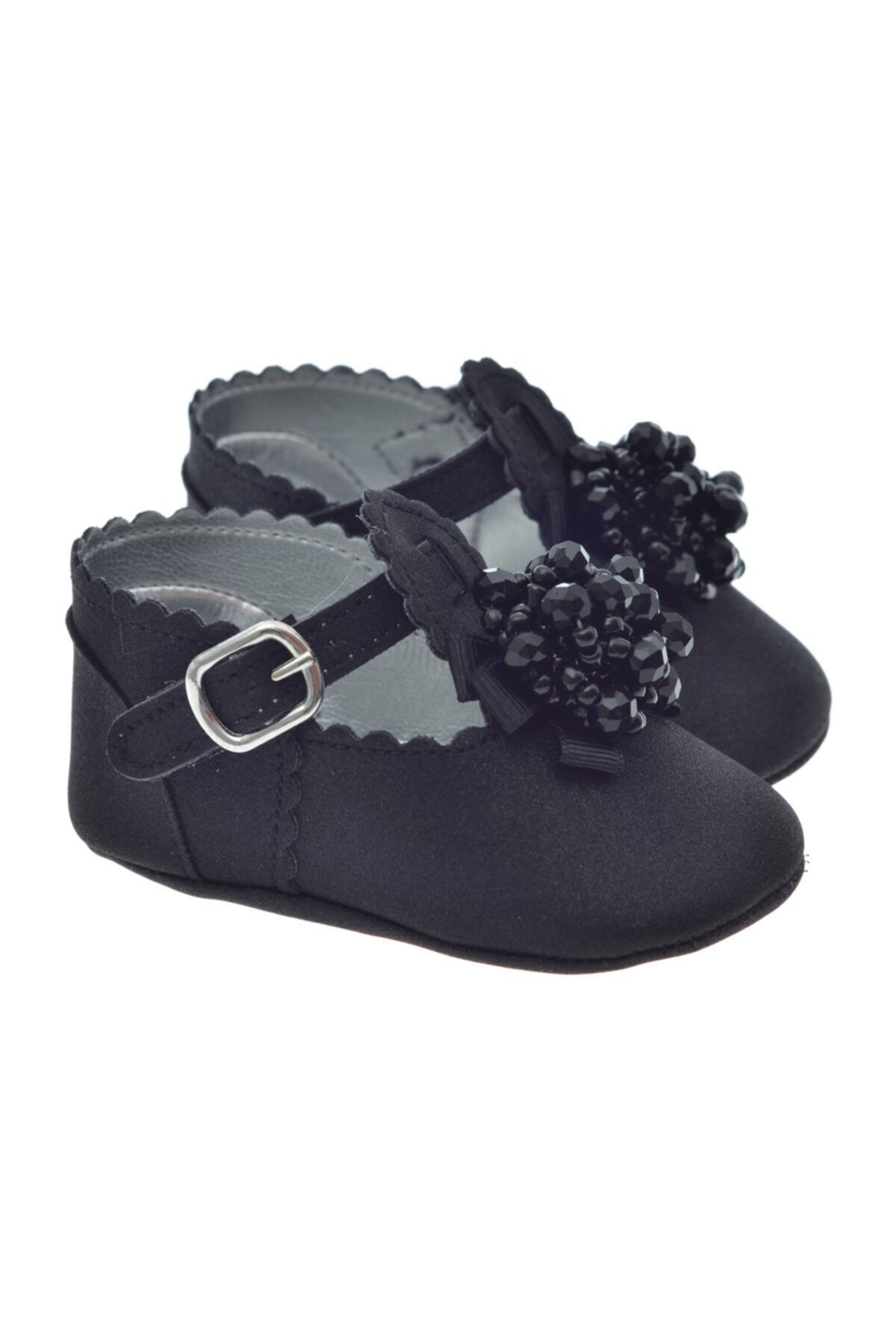 FreeSure 202408 Siyah Kız Bebek Ayak Anatomisine Uygun Kaymaz Ayakkabı