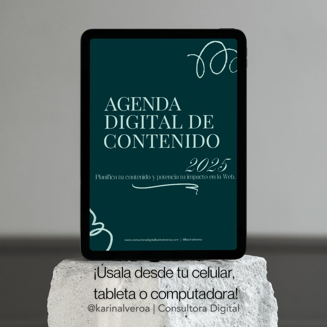 Agenda Digital de Contenido para redes sociales | Consultora Digital @karinalveroa