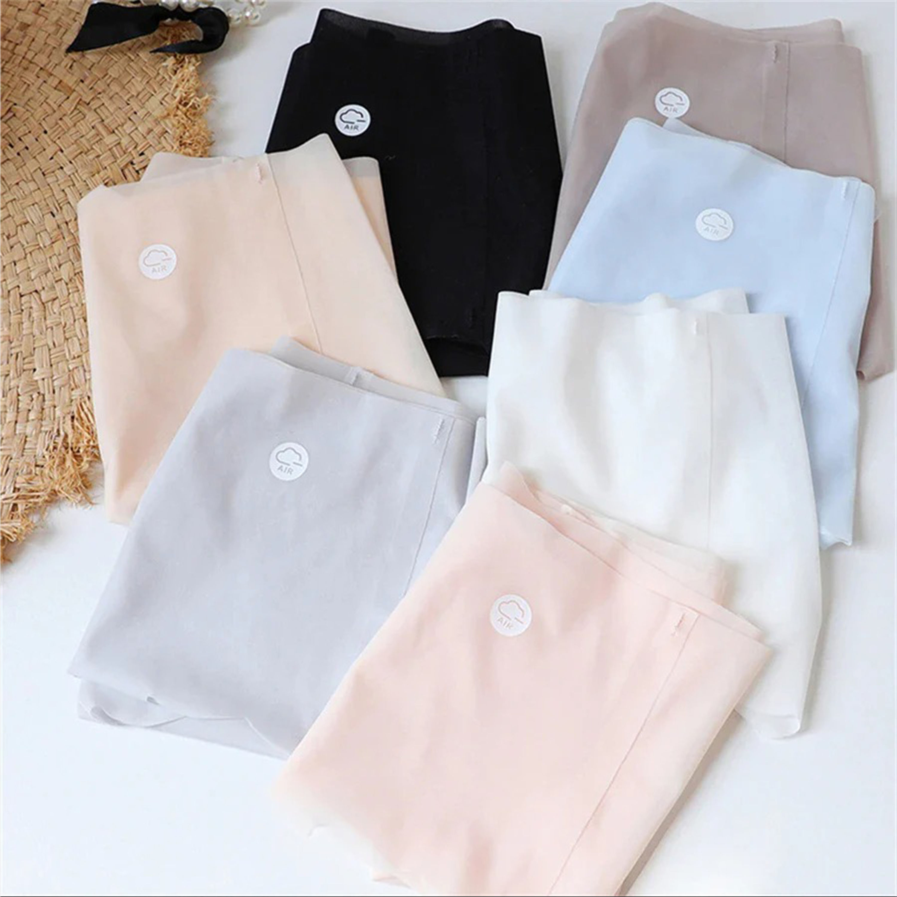 Close-up of seamless waistband and fabric pattern