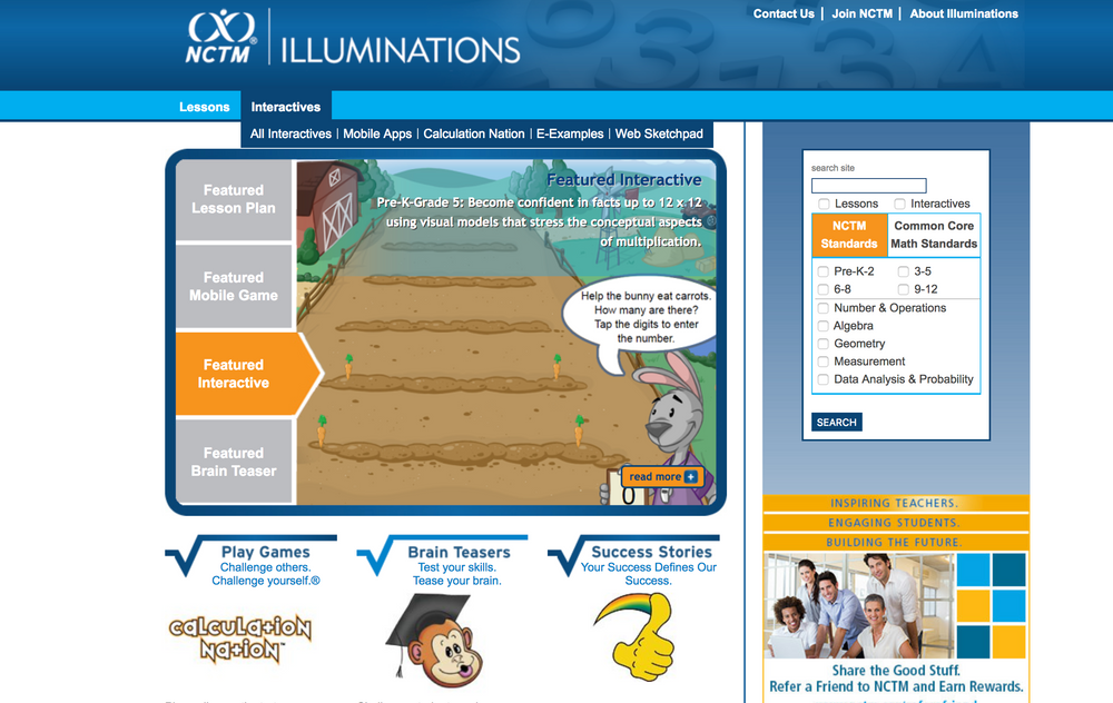 Engaging Free Resources To Enhance Mathematics Learning: Http:// Illuminations.nctm.org/.