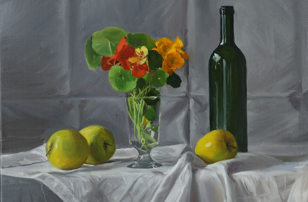 2025 Stillleben mit Kapuzinerkresse, Öl auf Leinwand, 46 x 55 cm.jpg