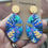 Thumbnail: Hand painted polymer clay statement earrings 