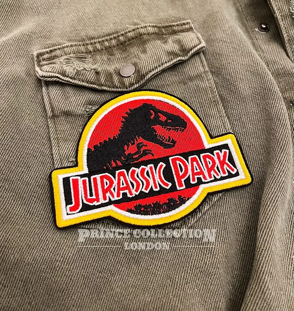 embroidered jurrasic park patch