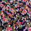 Thumbnail: Dark Navy With Orange & Soft Pink Toned Digital Floral Leaves 100% Woven Viscose