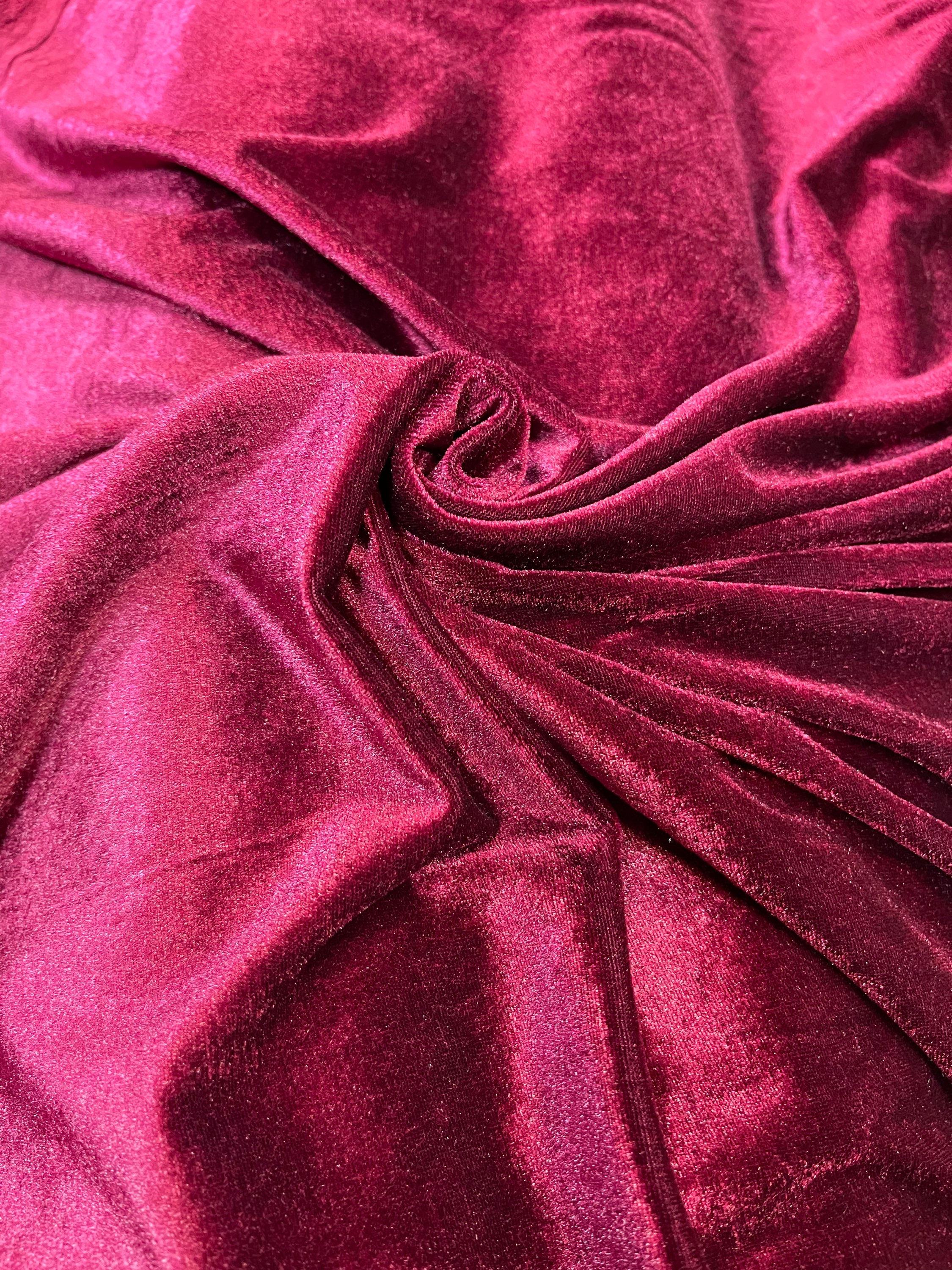 Wine Luxurious Soft Spandex Plain Shine Style Designer Velvet