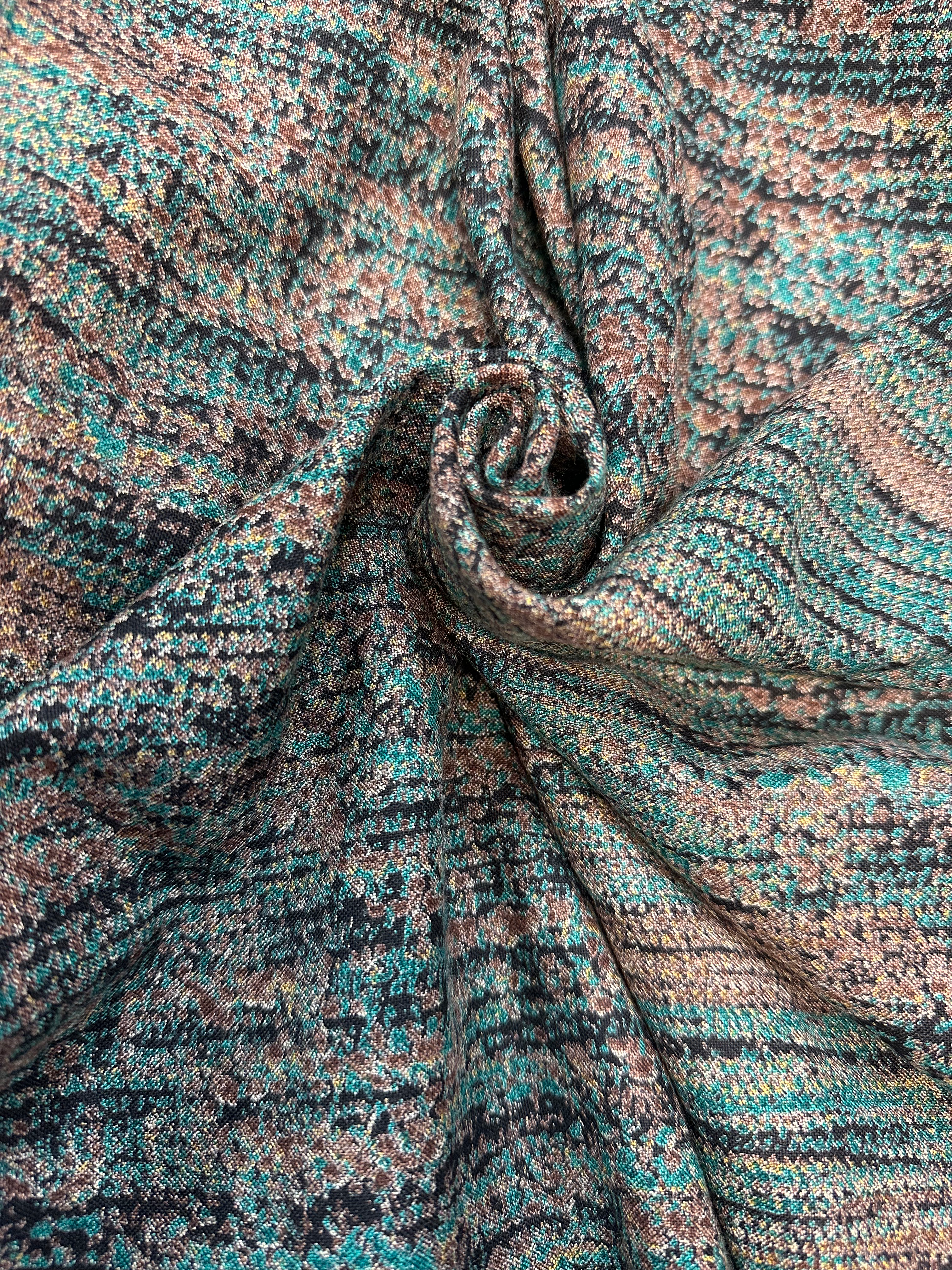 Sea Green Abstract Printed Marina Wool Alpine Mix