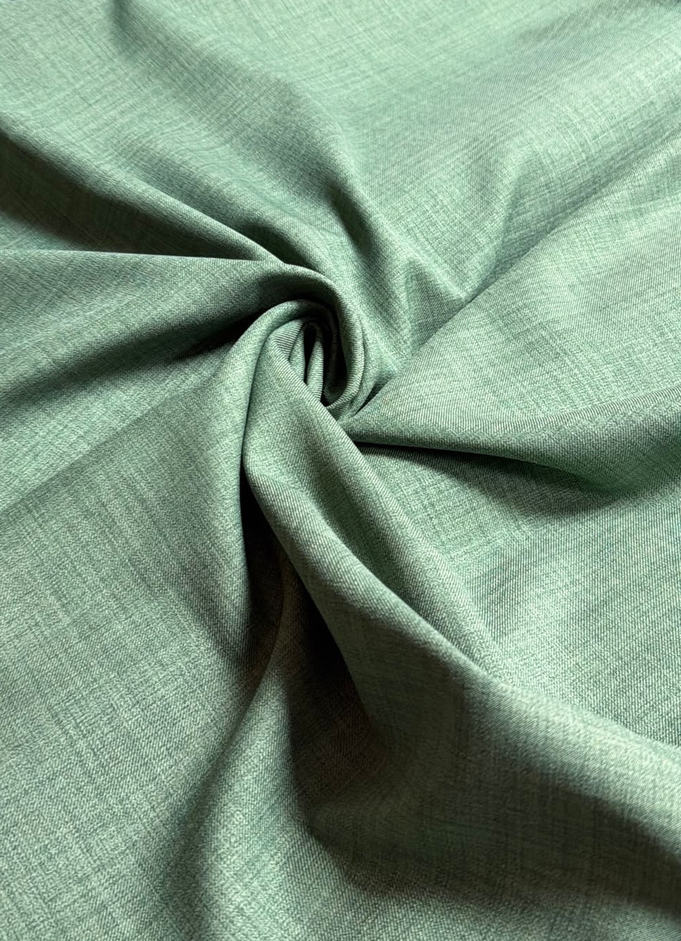Sage Green Plain Linen Look Viscose Poly Mix