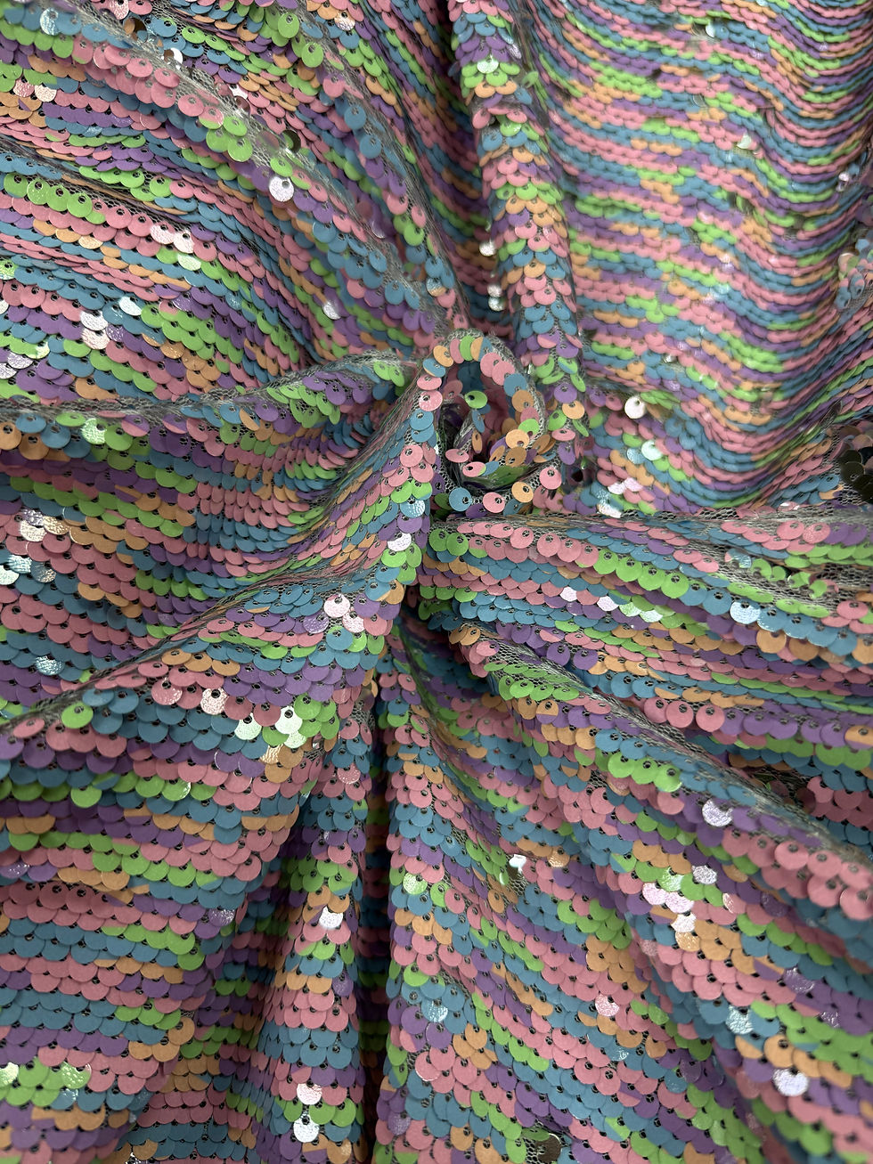 Thumbnail: Pastel Multi-Coloured Reversible Sequins On a Net Base