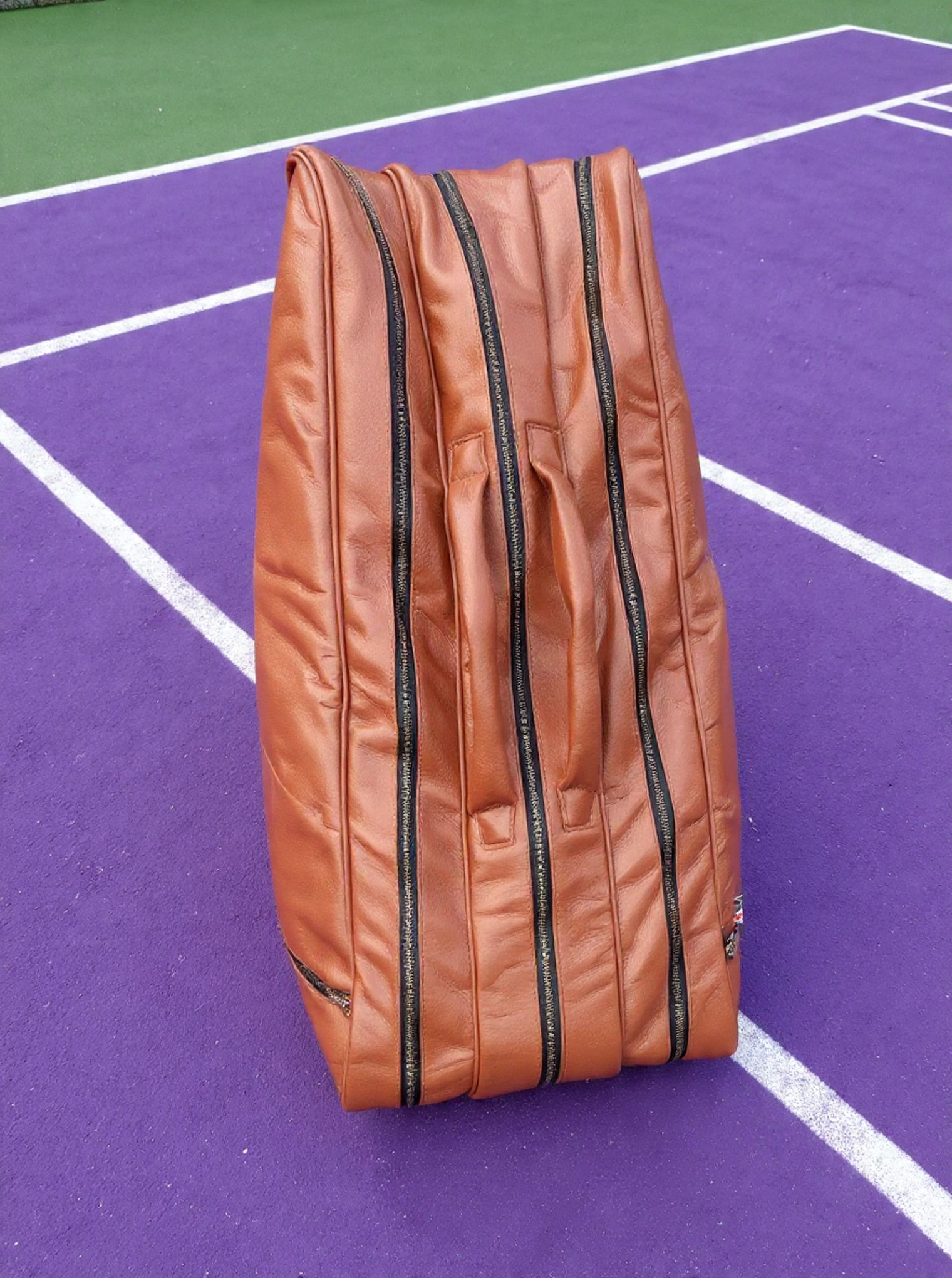 The Grand Slam Leather Tennis Bag - Tan Edition (Bespoke Commission)