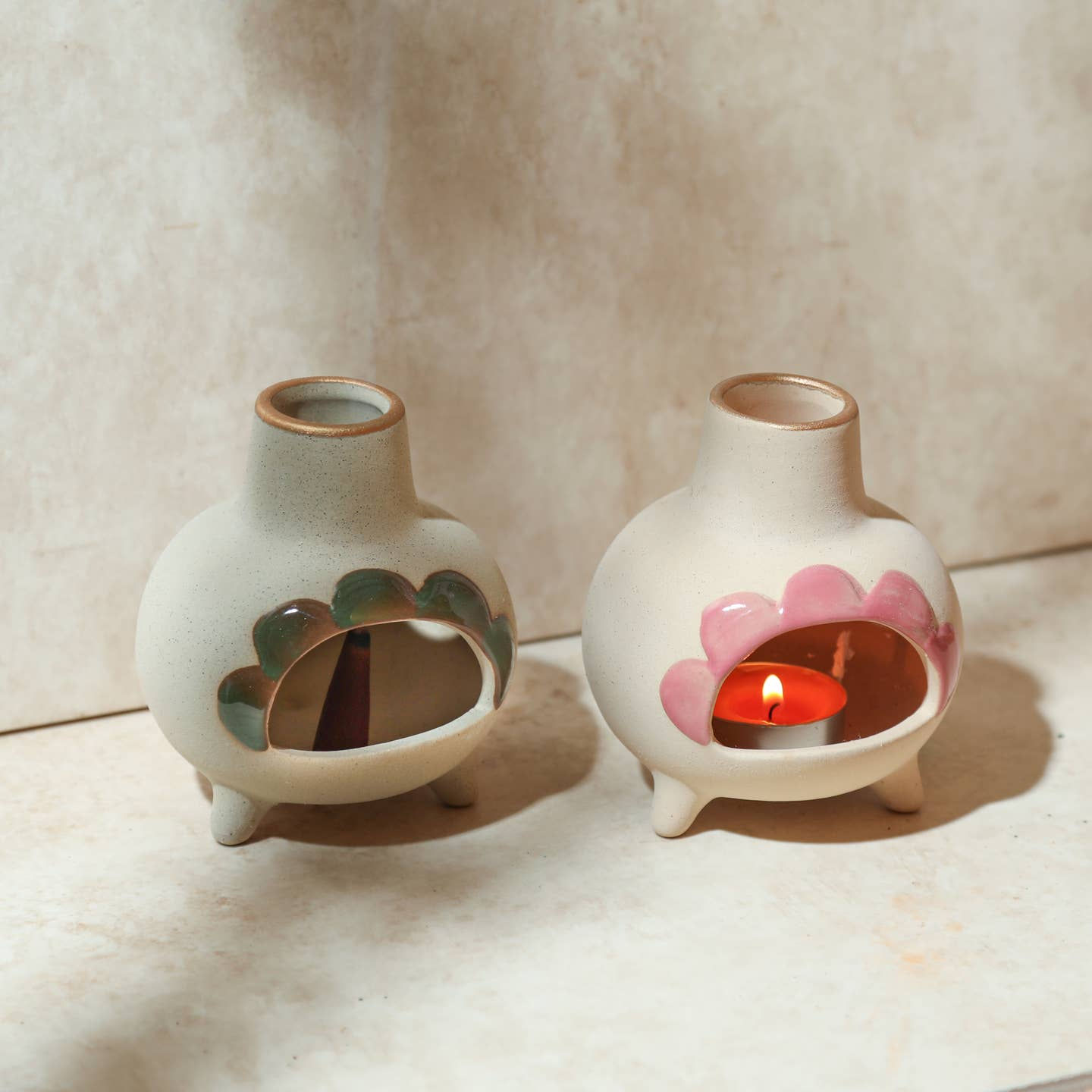 Incense Palo Santo Handmade Ceramic Chimney - Two Colours