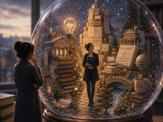 snow globe observing life from the outside looking in