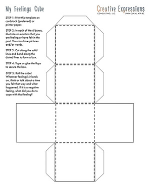 My Feelings Cube Template - Creative Expressions Consulting - Art Therapy by Lynn Cukaj, ATR-BC.jpg