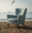 Daniel Proctor Therapy | Light blue counselling armchair on beach