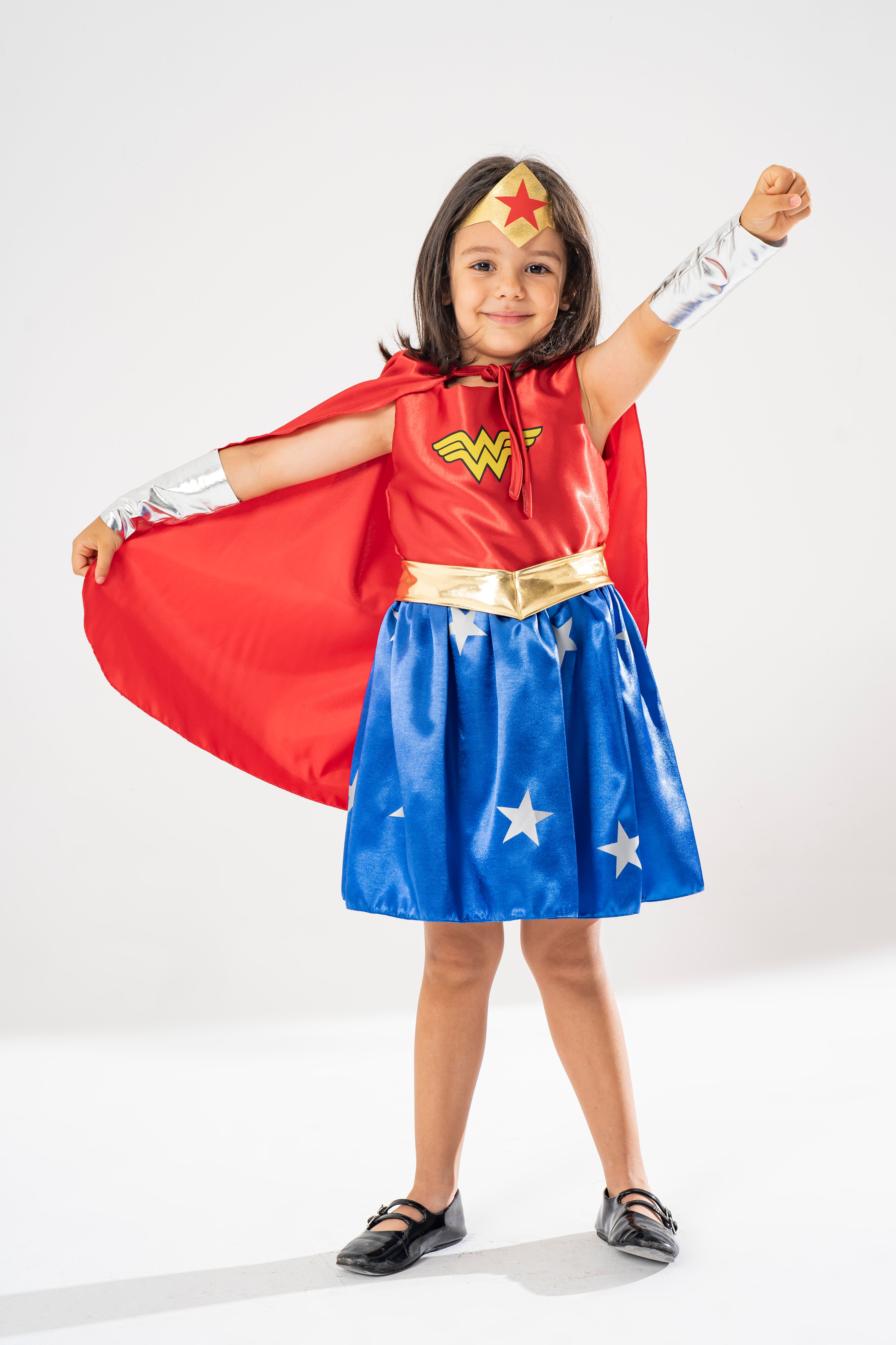 Wonder Woman Temalı Kız Çocuk Doğum Günü Elbisesi Ve Parti Kostümü