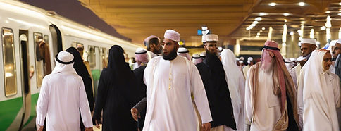 muslim pilgrims are taking onto the train at Madina.jpg