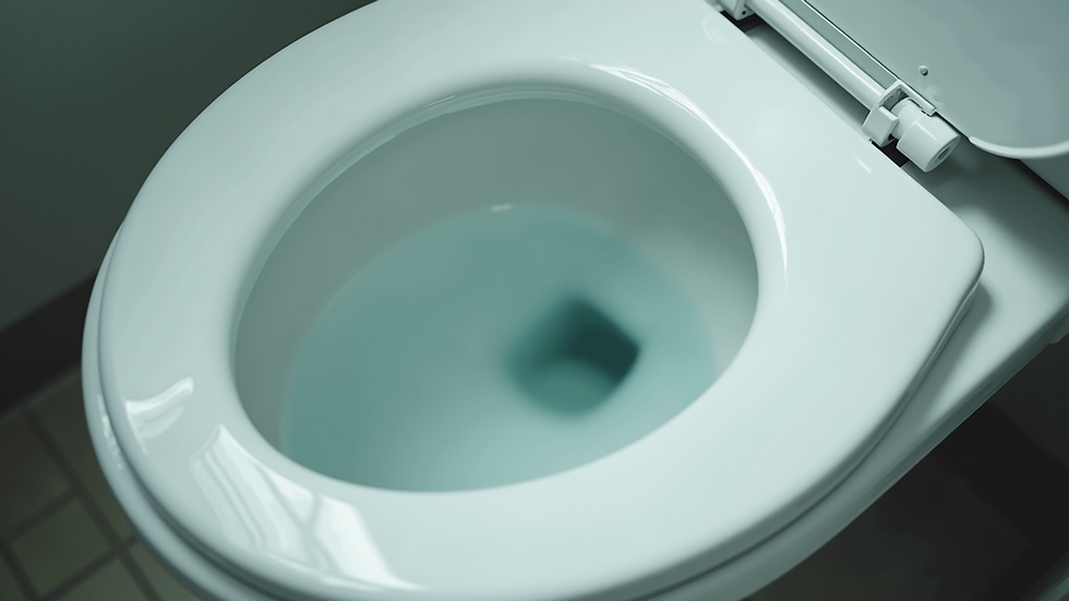 Close-up view of a freshly cleaned toilet bowl