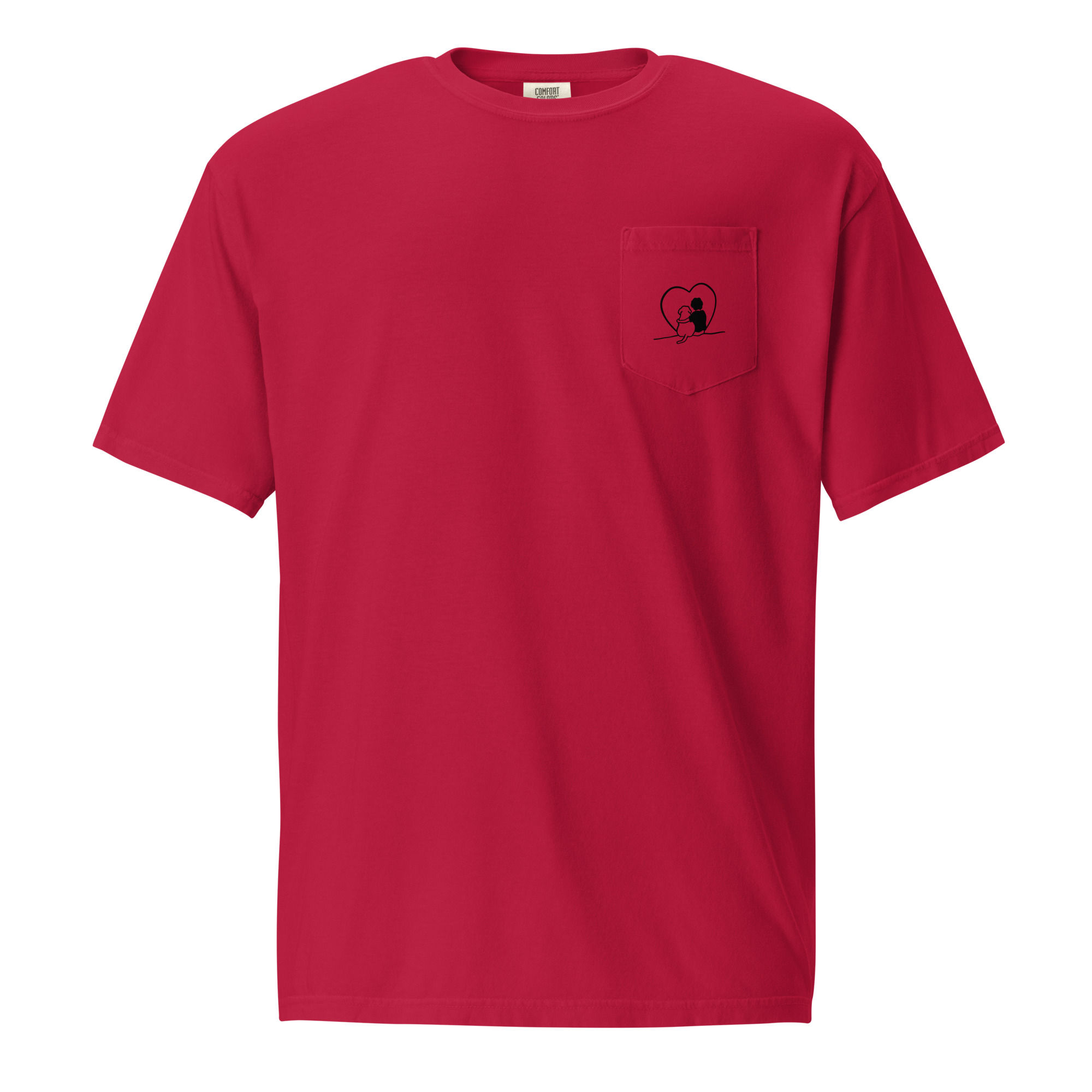 T-shirt unisexe à poche teint en pièce