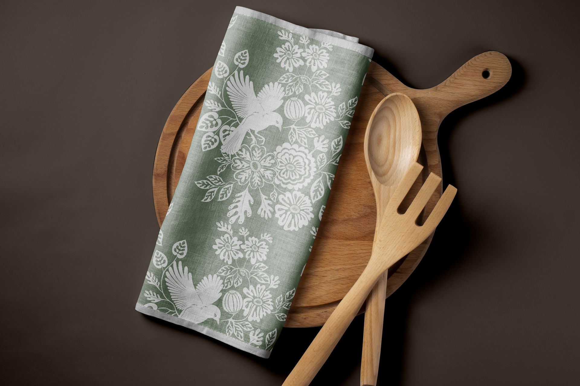 Serviette Milner Bird Green © Rachel Goodchild