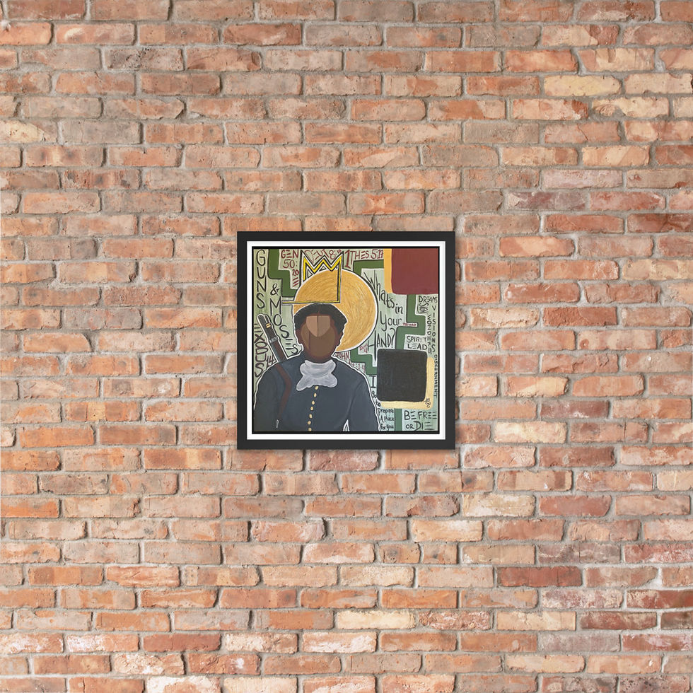 Thumbnail: Melosa Basquiat "Guns & Moses" Framed photo paper poster